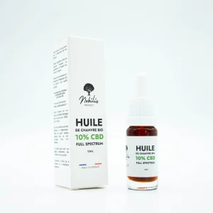 Huile cbd 10% full spectrum nobilis – huile cbd française premium – 10 ml