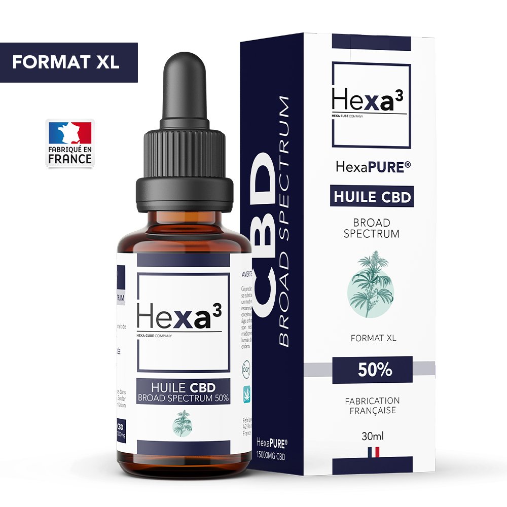 Huile cbd 50% broad spectrum, hexa
