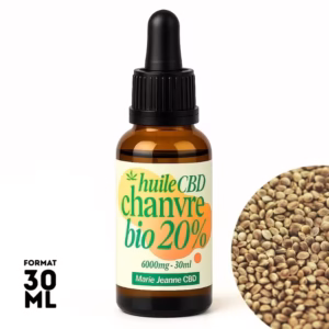 flacon de l'huile de chanvre bio CBD 30ml 20%