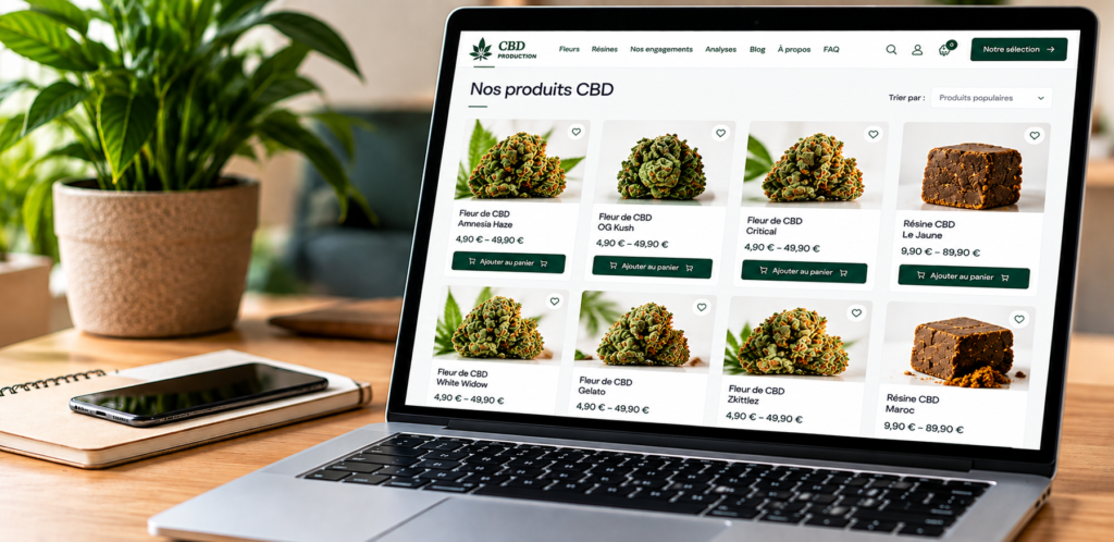 Boutique CBD de confiance en France : comment choisir ? 2 Boutique CBD en ligne présentant des produits à base de chanvre
